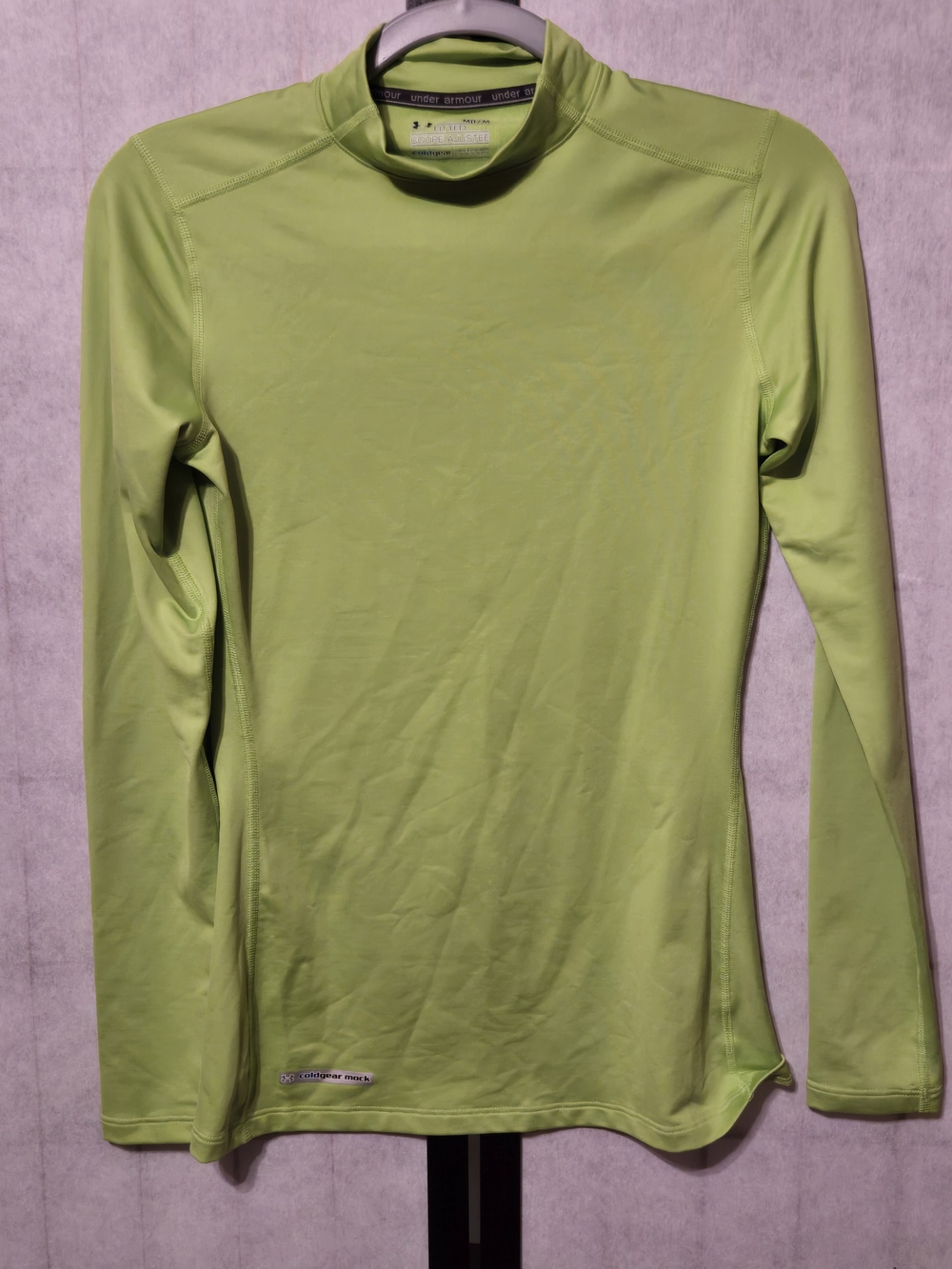 Under Armour Women's Long Sleeve Athletic Coldgear Top in Lime